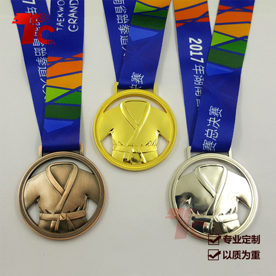 跆拳道獎牌制作 金銀銅運動會比賽金牌 金屬獎牌 長跑馬拉松獎章