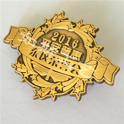 復(fù)古榮譽會獎?wù)露ㄗ?金屬紀念章胸章定制 公司logo徽章定做古金