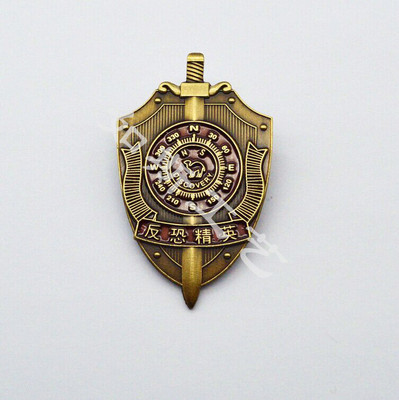 盾牌游戲徽章定做復古高檔金屬胸章定制利劍胸針定做壓鑄胸章定做