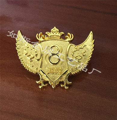 鷹翅膀金屬徽章定做 個(gè)性異形胸針定制 紀(jì)念章定做?；占o(jì)念幣廠家